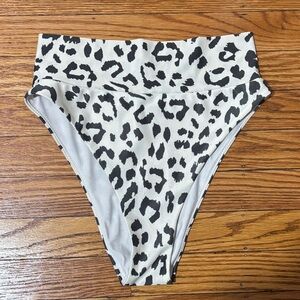 Aerie Black and White High-Cut Cheeky Bikini Bottom